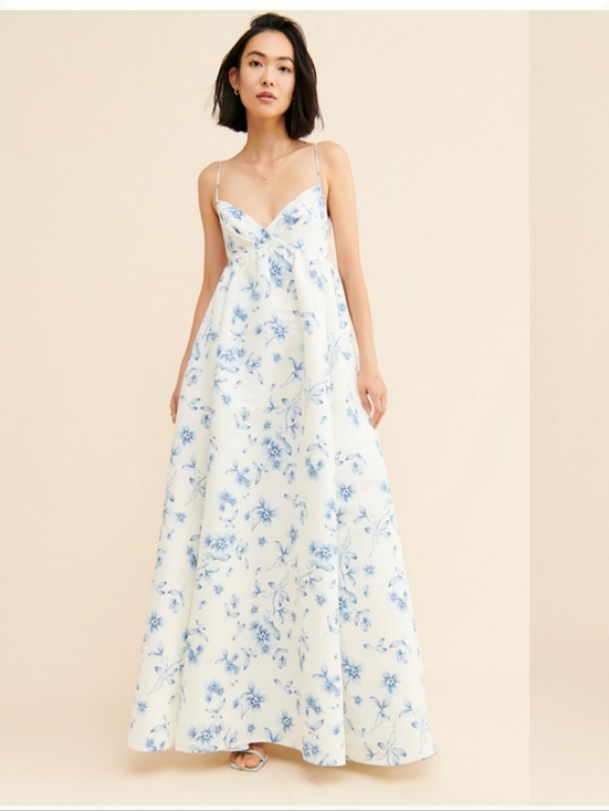 SACHI & BABI Dresses & Skirts - SACHI & BABI PALM WE LGOWN MAXI DRESS BLUE FORAL ADJUSTABLE STRAPS SIDE POCKETS